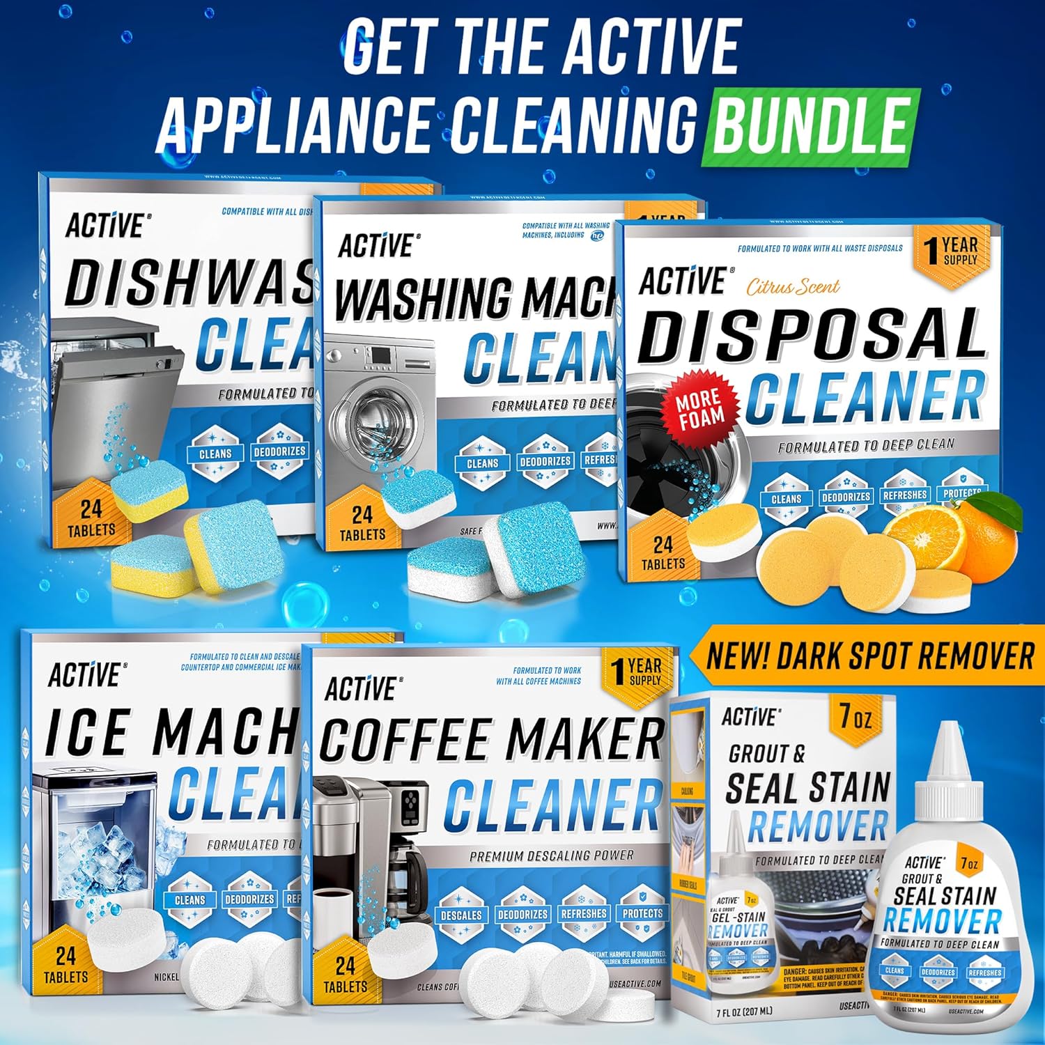 Dishwasher Cleaner And Deodorizer Tablets - 24 Pack Deep Cleaning Descaler