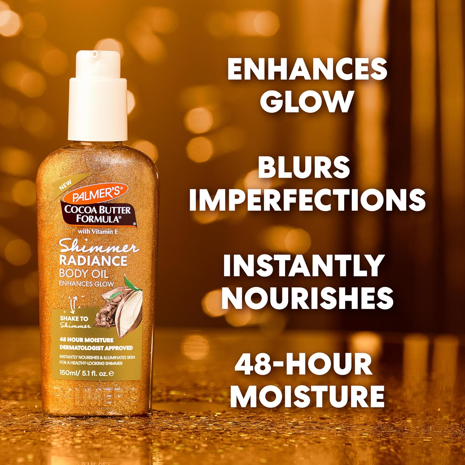 Palmer's Cocoa Butter Formula Shimmer Body Oil with Vitamin E, 5.1 Fl Oz