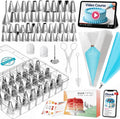 RFAQK 74PCs Icing Piping Bags and Tips Set - icing decorating bags and tips