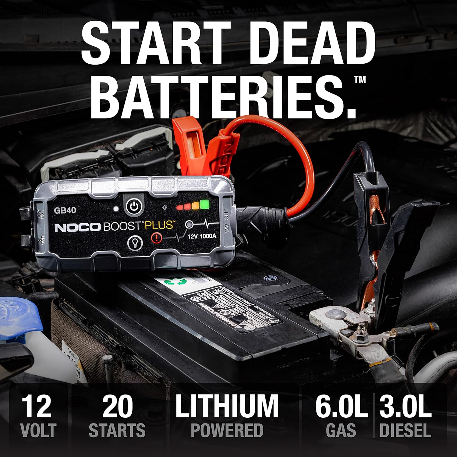 NOCO Boost GB40: 1000A UltraSafe Jump Starter ‰ÛÒ 12V Lithium Battery Booster