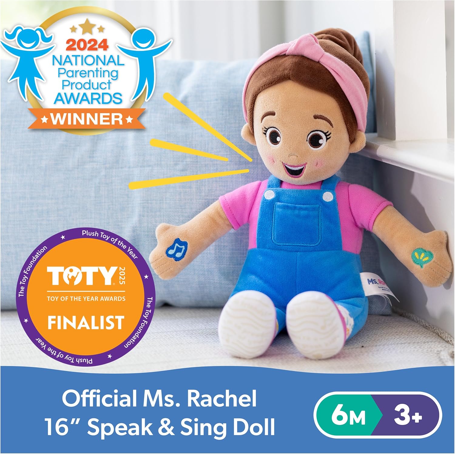 Ms. Rachel Official Speak & Sing Doll, 16‰۝ Tall Interactive Toy with 4 Songs