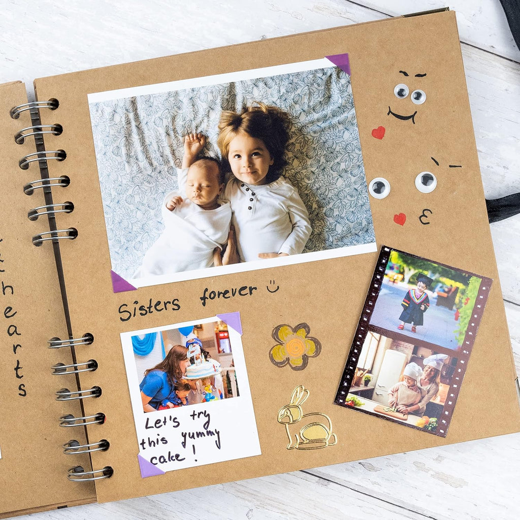 Bstorify Scrapbook Album 60 Pages (8 x 8 Inch) Brown Thick 200gsm Kraft