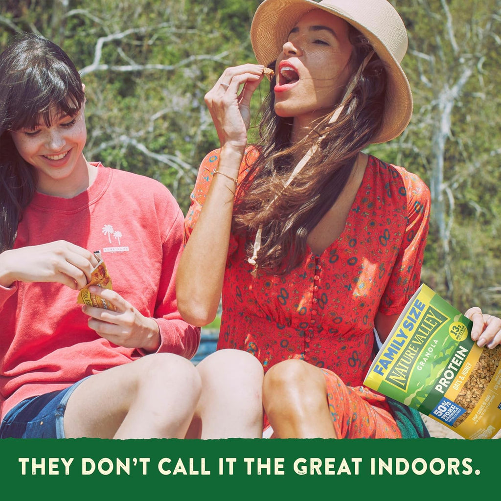 Nature Valley Protein Granola, Oats and Honey Granola, Resealable Snack
