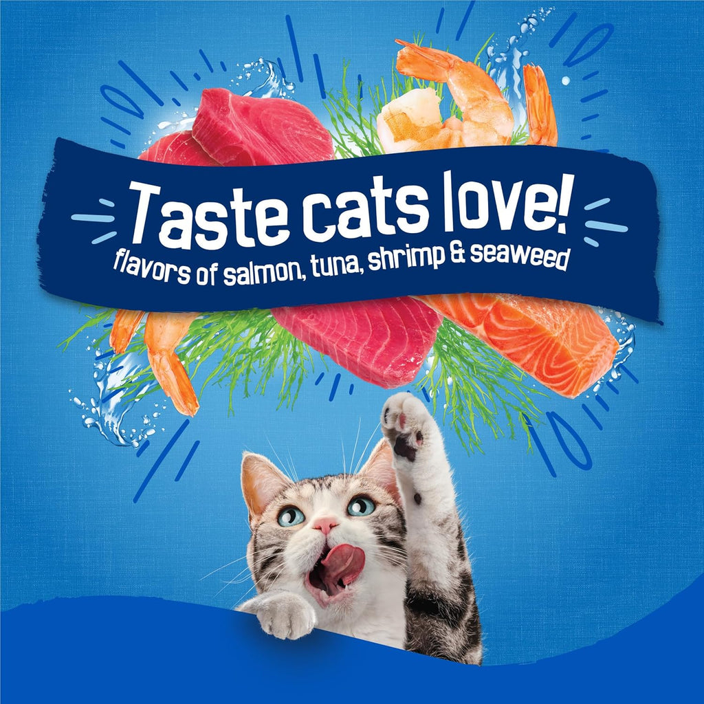 Purina Friskies Dry Cat Food Seafood Sensations With Salmon, Tuna, and Shrimp