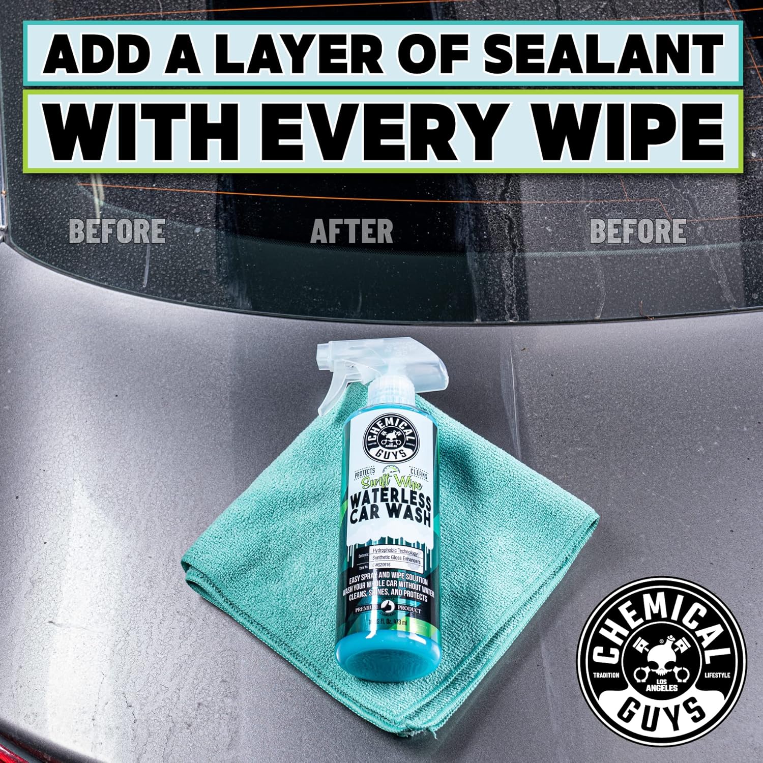 Chemical Guys Swift Wipe Sprayable Waterless Car Wash Spray - Spray and Wipe