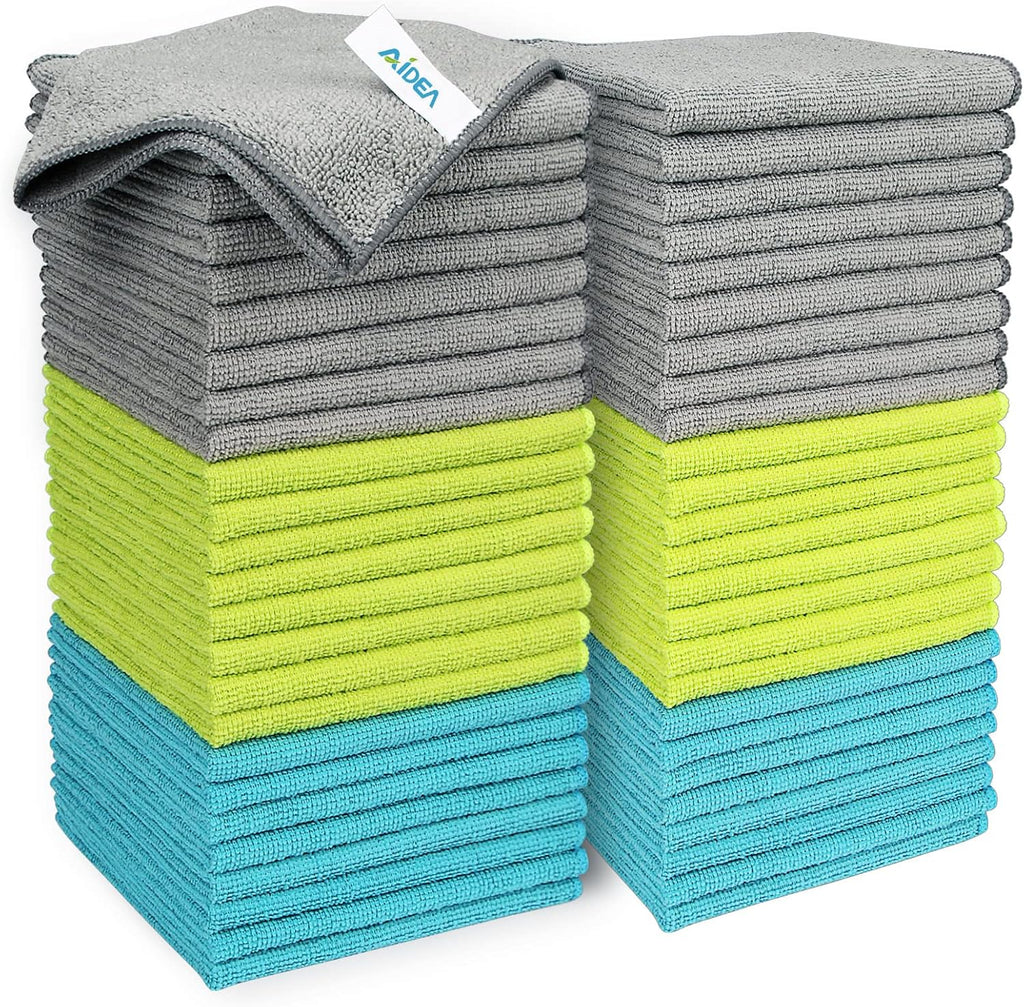 AIDEA Microfiber Cleaning Cloth-50PK, Soft Microfiber Towels for Cars