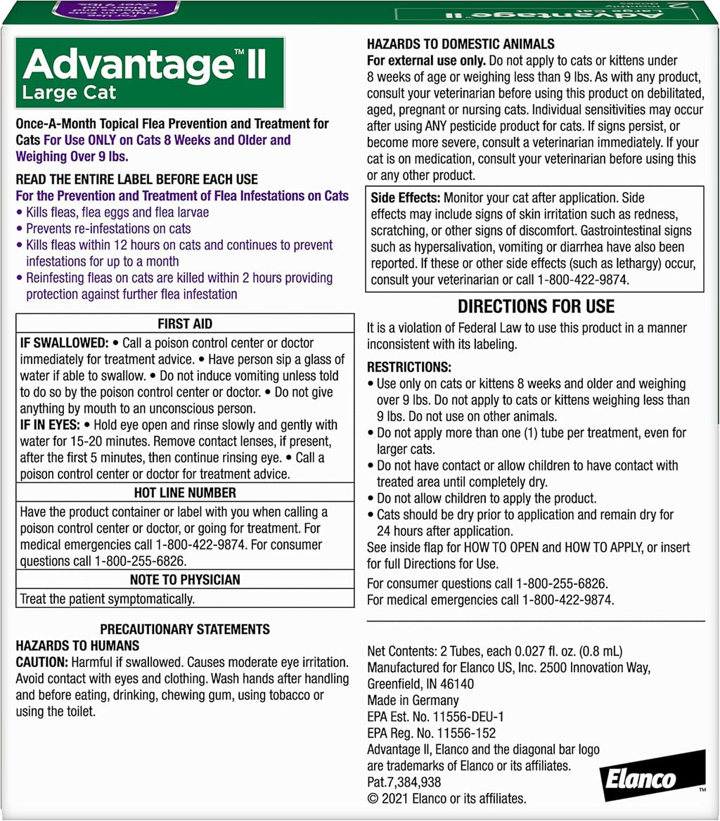 Advantage II Large Cat Vet-Recommended Flea Treatment & Prevention