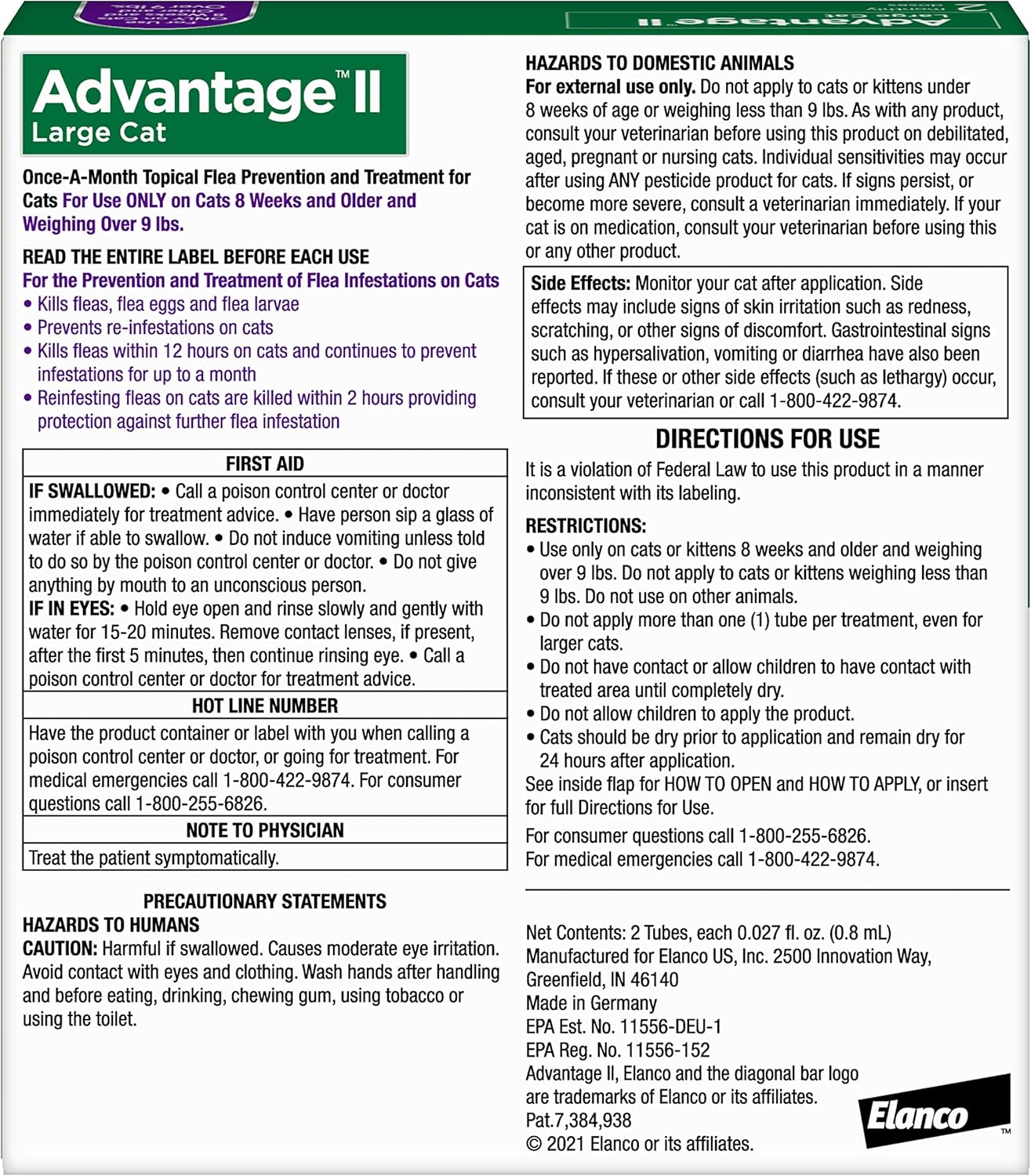Advantage II Large Cat Vet-Recommended Flea Treatment & Prevention