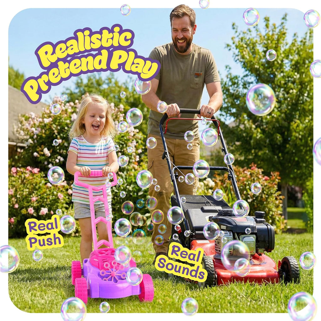 ArtCreativity Bubble Lawn Mower for Toddlers 1-3, Bubble Machine for