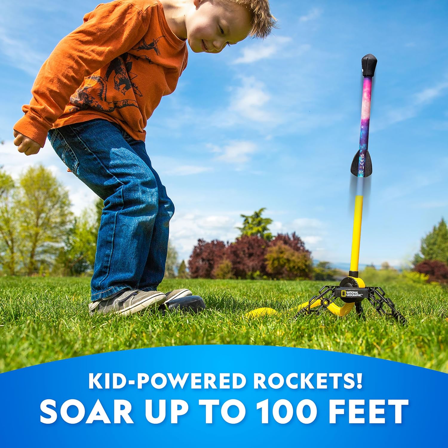 NATIONAL GEOGRAPHIC Air Rocket Toy ‰ÛÒ Ultimate LED Rocket Launcher for Kids