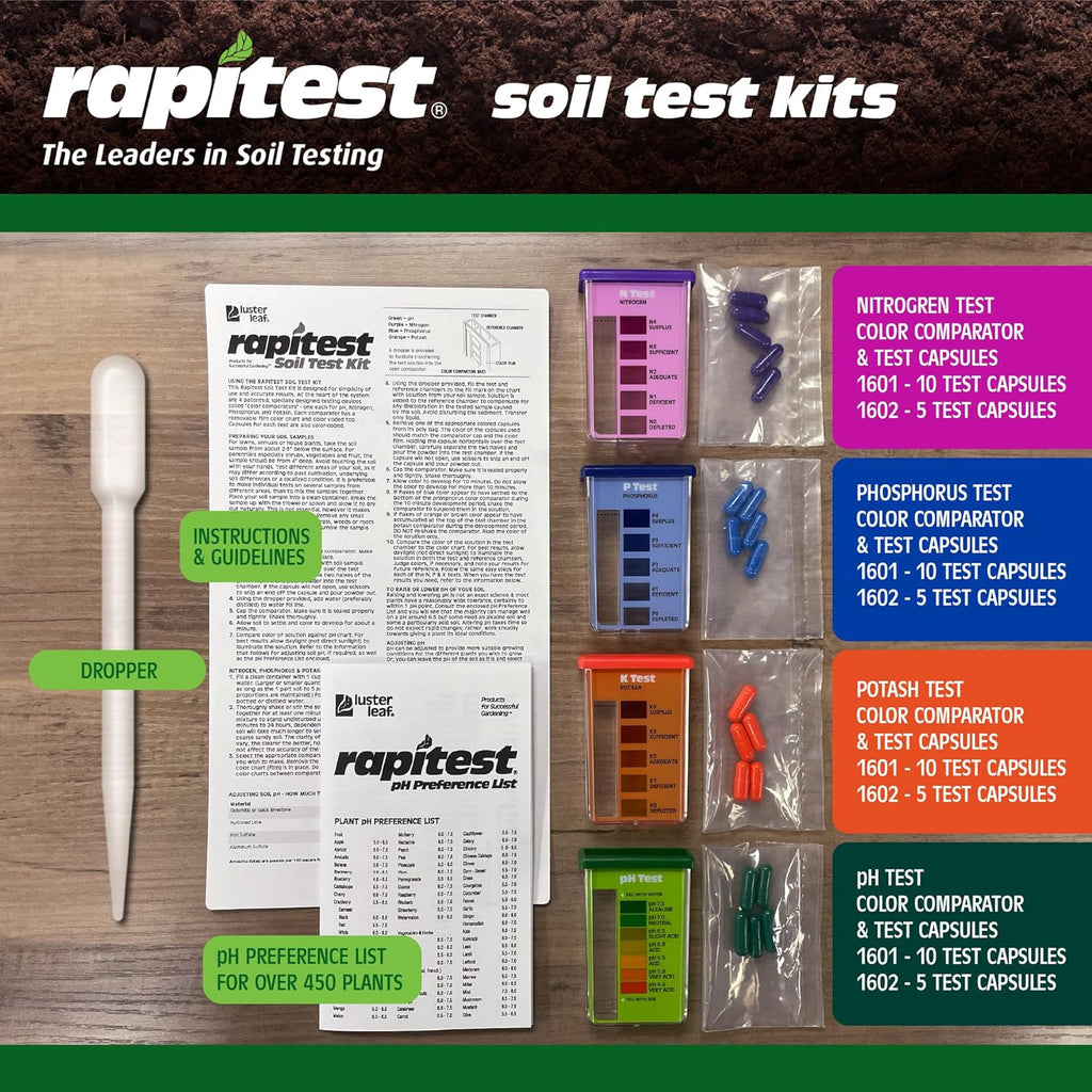 Rapitest Soil Test Kit for Gardens, Vegetables, Flowers and Lawns. USA