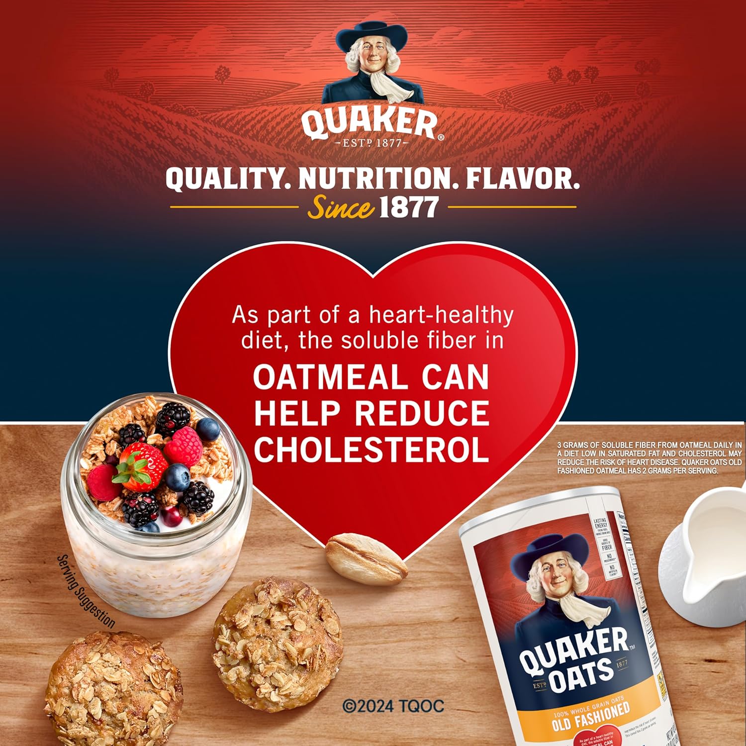 Quaker Old Fashioned Rolled Oats, Non GMO Project Verified, Two 64oz Bags in