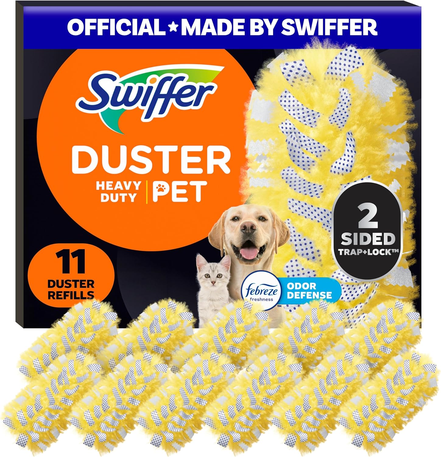 Swiffer Pet Heavy Duty Dusters Refills, Multisurface 360 Dusters with Febreze