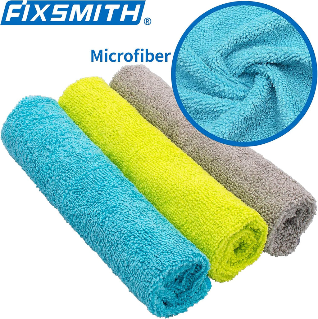 FIXSMITH Microfiber Cleaning Cloth - Pack of 8, Size: 12 x 16 in
