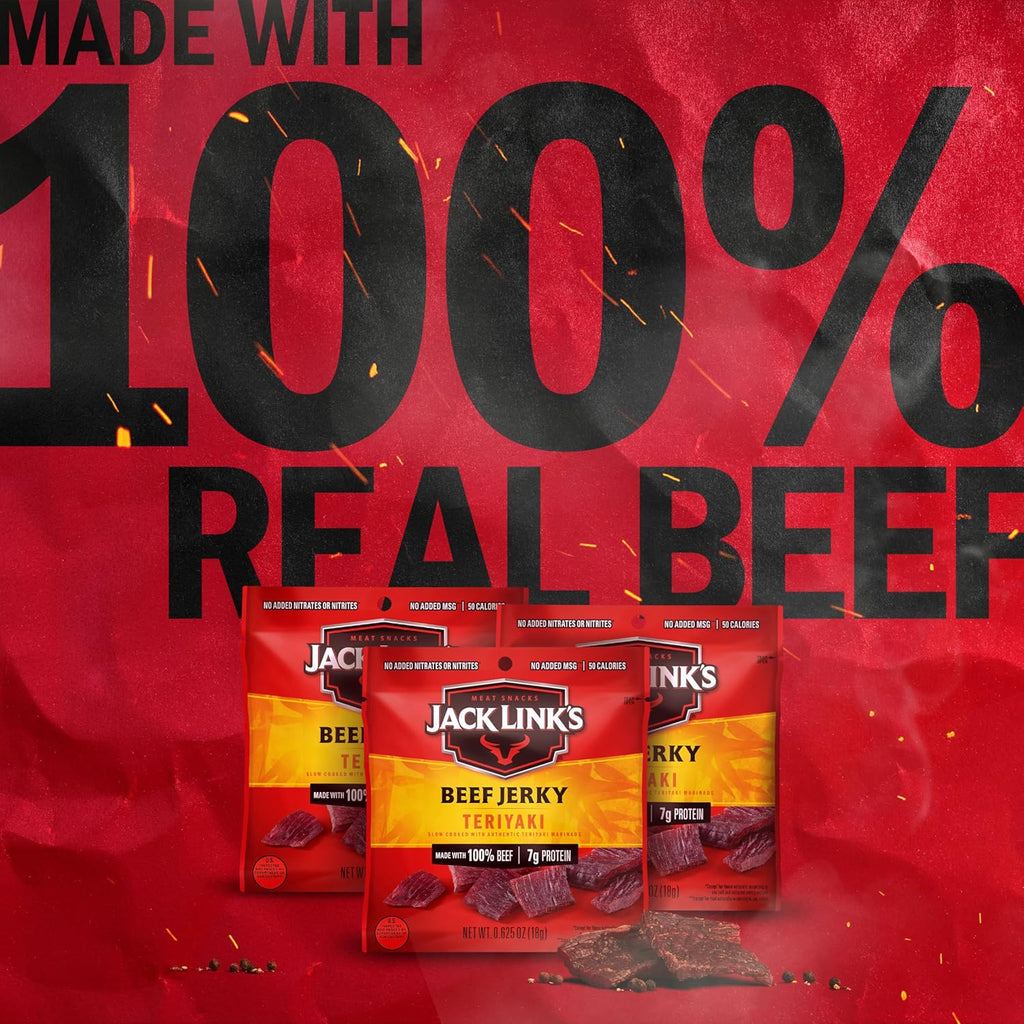 Jack Link's Teriyaki Beef Jerky Multipack - (5 Pack) 0.625 oz Bags - Ready to