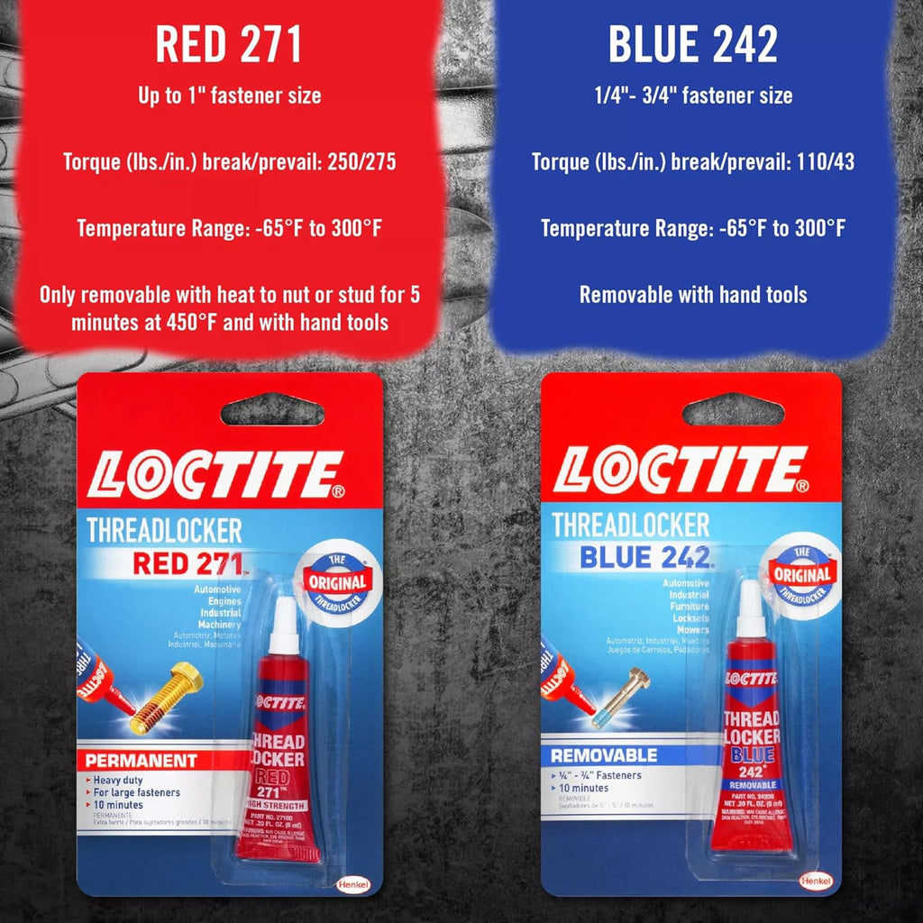 Loctite Threadlocker Blue 242 - Removable Thread Lock Glue for Nuts, Bolts, &
