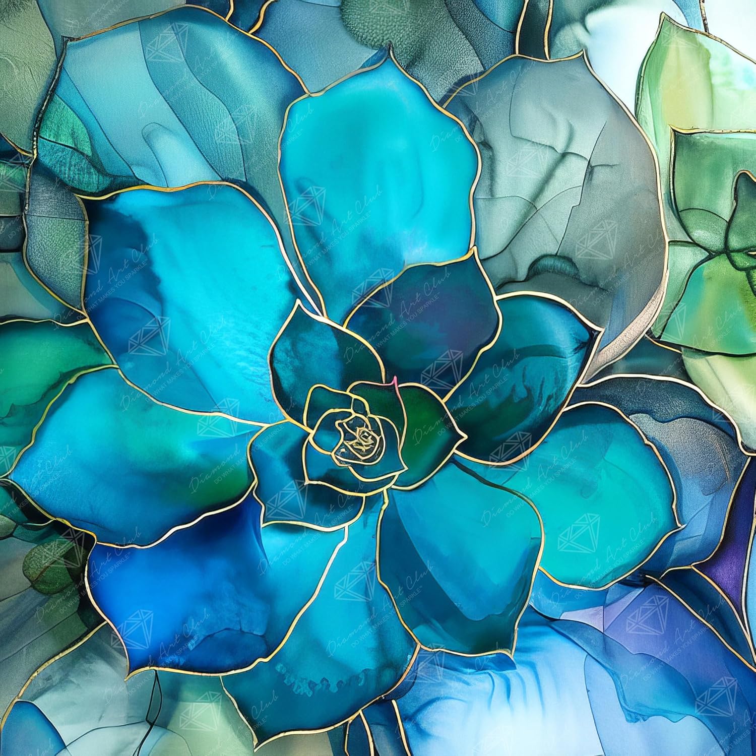 DIAMOND ART CLUB Shimmering Succulents Diamond Art Kits for Adults