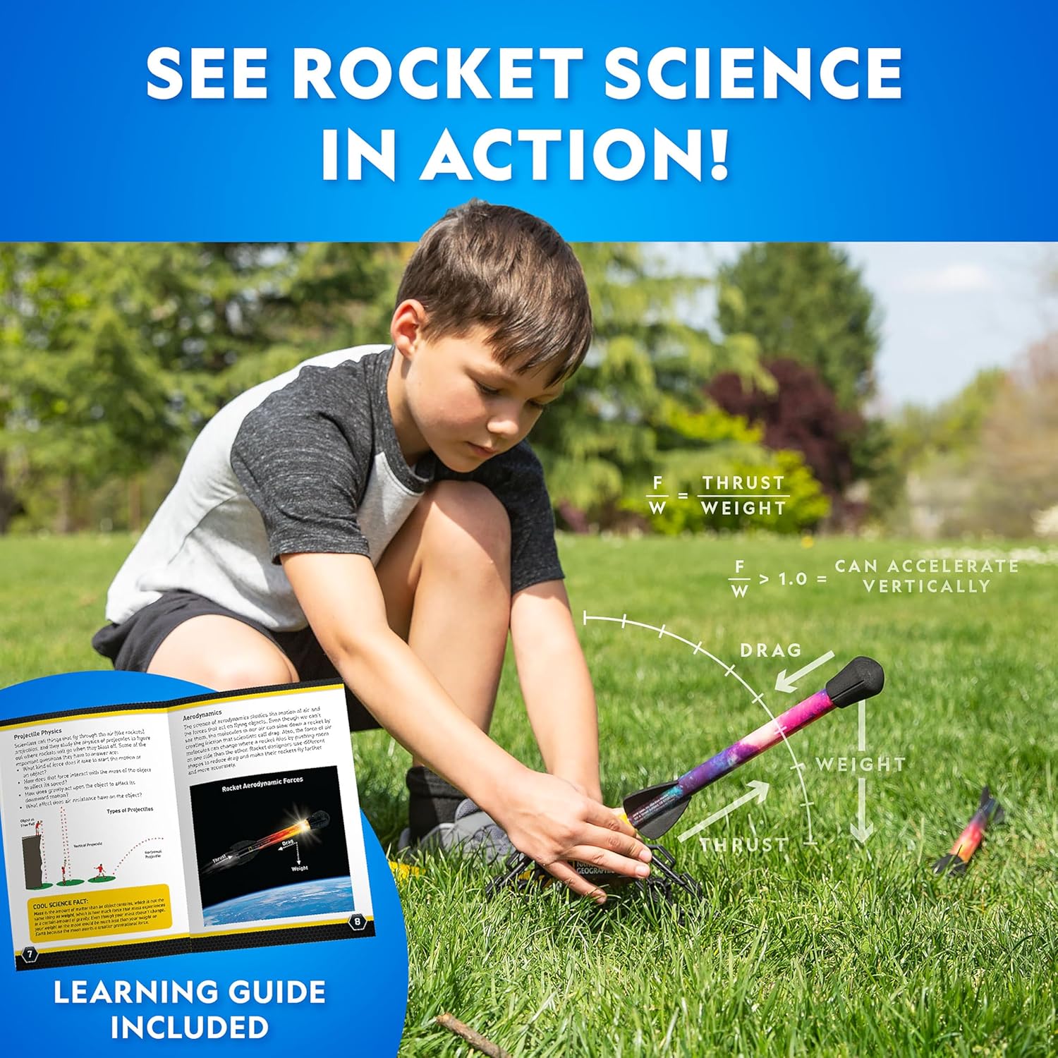 NATIONAL GEOGRAPHIC Air Rocket Toy ‰ÛÒ Ultimate LED Rocket Launcher for Kids