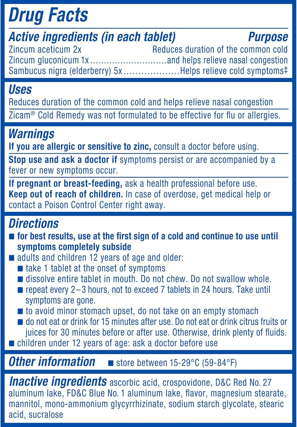 Zicam Cold Remedy Zinc RapidMelts, Elderberry Citrus Flavor, Homeopathic