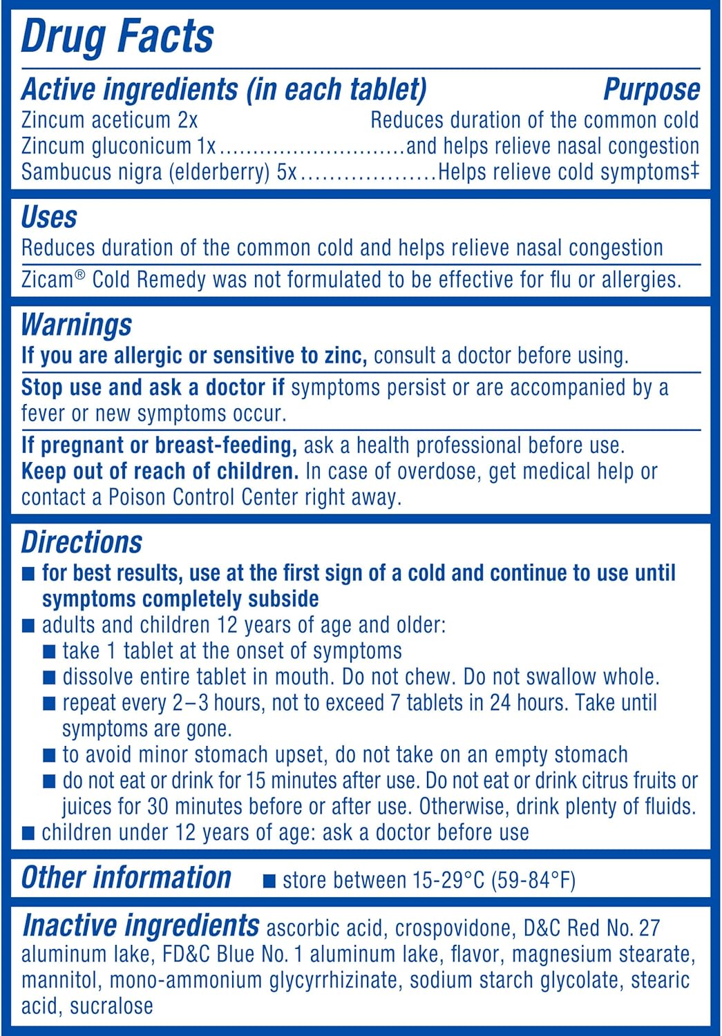 Zicam Cold Remedy Zinc RapidMelts, Elderberry Citrus Flavor, Homeopathic