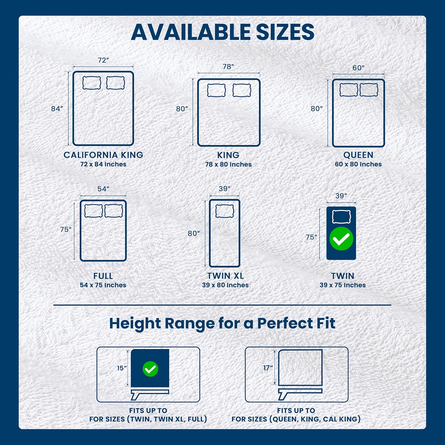 Twin Size Mattress Protector Waterproof, Premium 200 GSM Terry Mattress