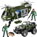 JOYIN Military Vehicles Toy Set of Friction Powered Transport Helicopter and Military