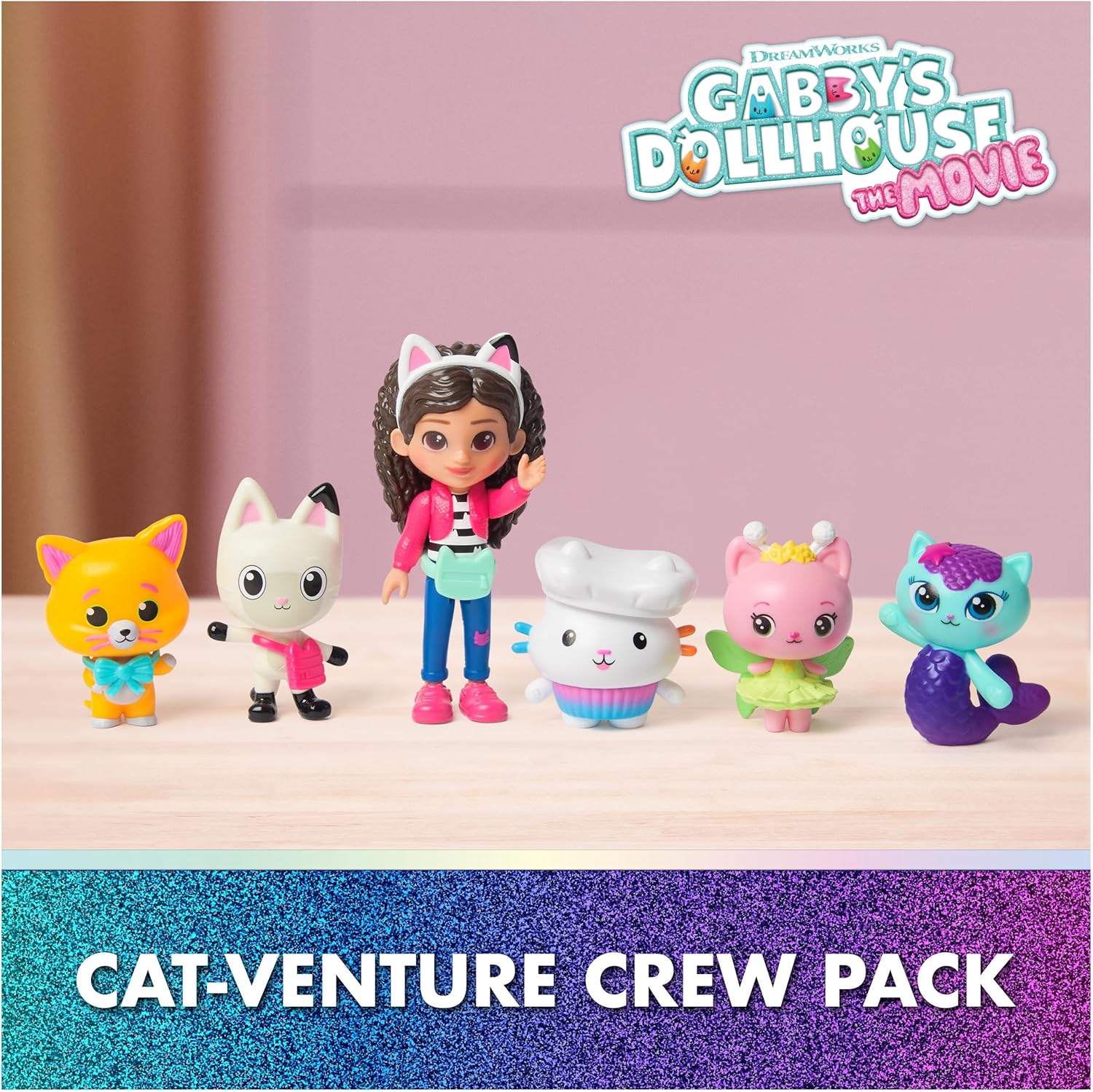 DreamWorks GABBY'S Dollhouse The Movie, Cat-Venture Crew Pack, 11-Piece Toy
