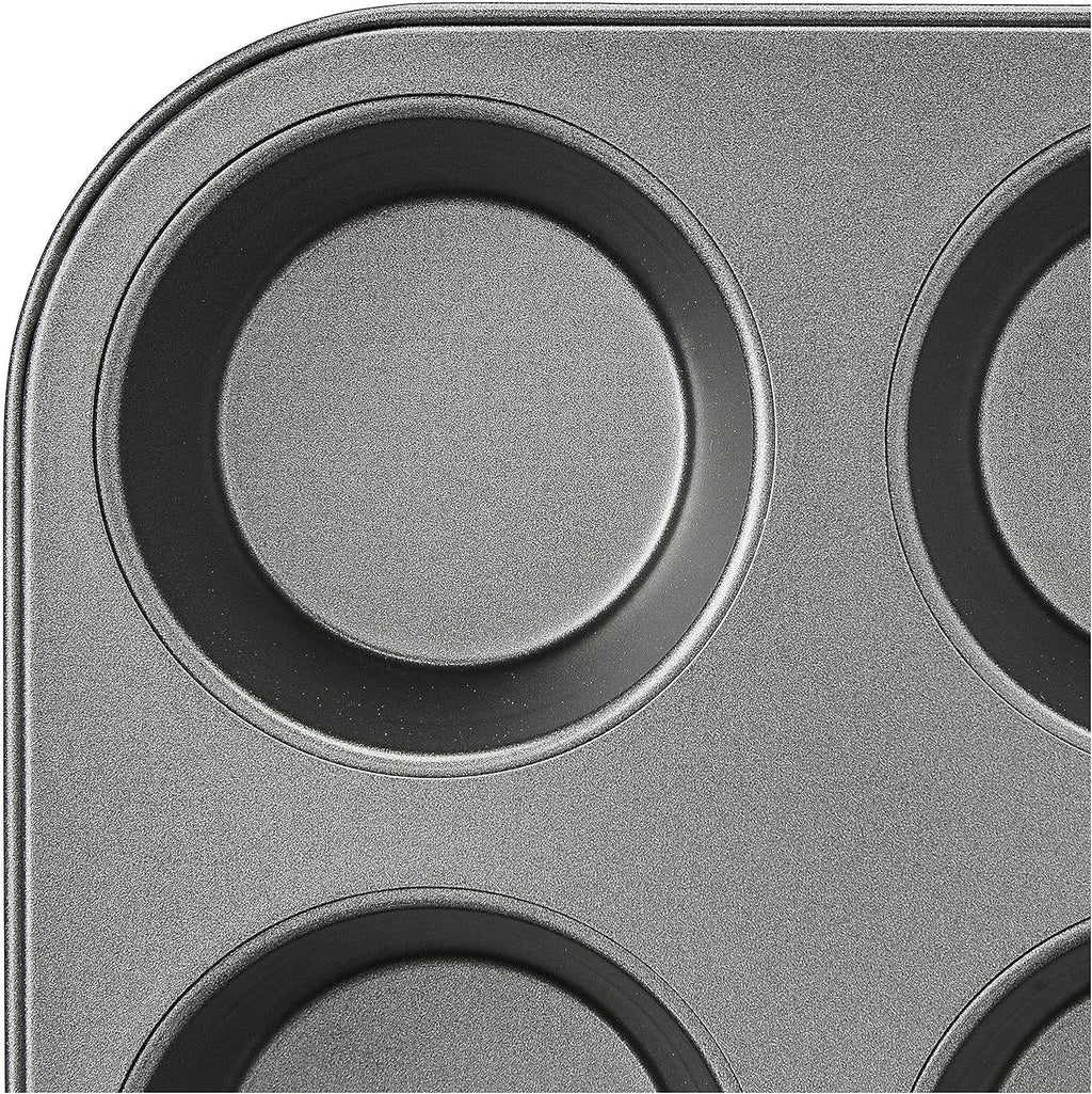 Amazon Basics Nonstick Muffin Pan, Set of 2, Sturdy, Oven Safe, Bakes Evenly
