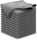 USANOOKS Microfiber Cleaning Cloth Grey - 12 Pcs (12.5"x12.5") - High