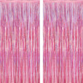 2 Pack Glitter Pink Backdrop, 3.28 FT x 7.05 FT Birthday Party Decorations